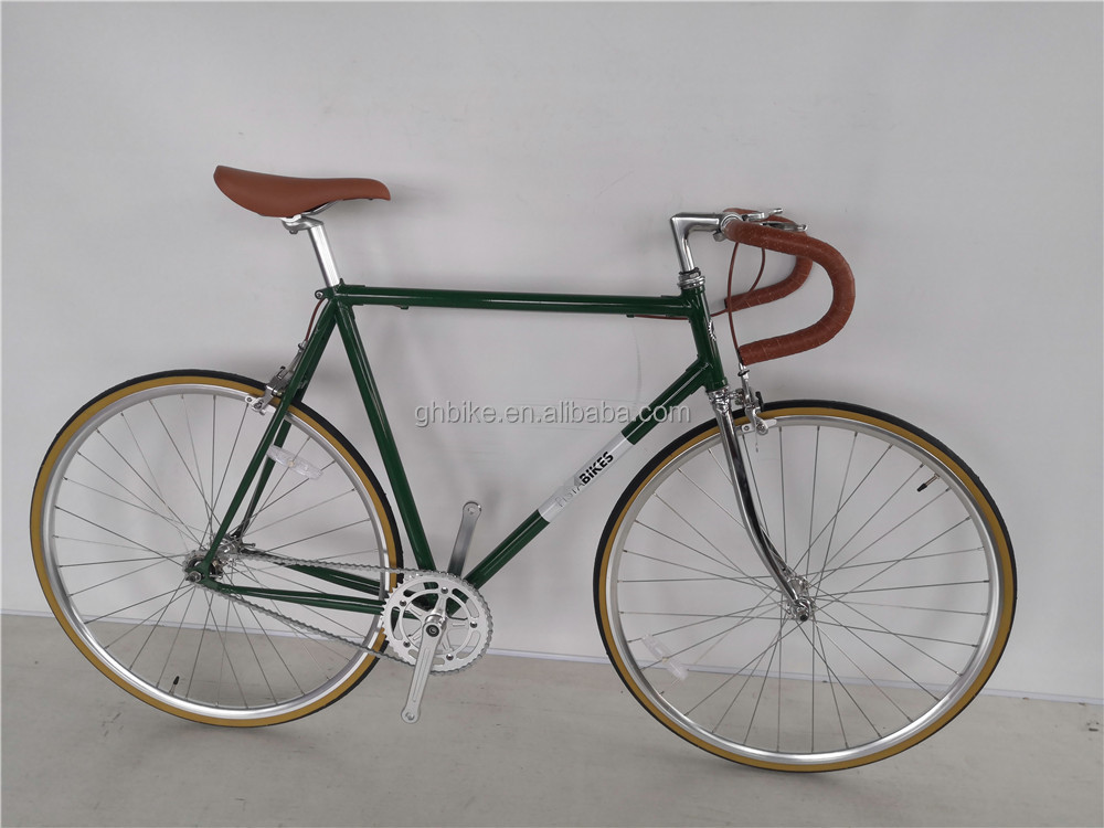 700c Black Aluminum Frame Fixie Bike with Double V Brake Fixed Gear Man Track Bike
