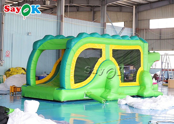 Inflatable Dry Slide Jumping Bouncer Outdoor Indoor Green Alligator Inflatable Bouncer Slide 8x2.8x3mH