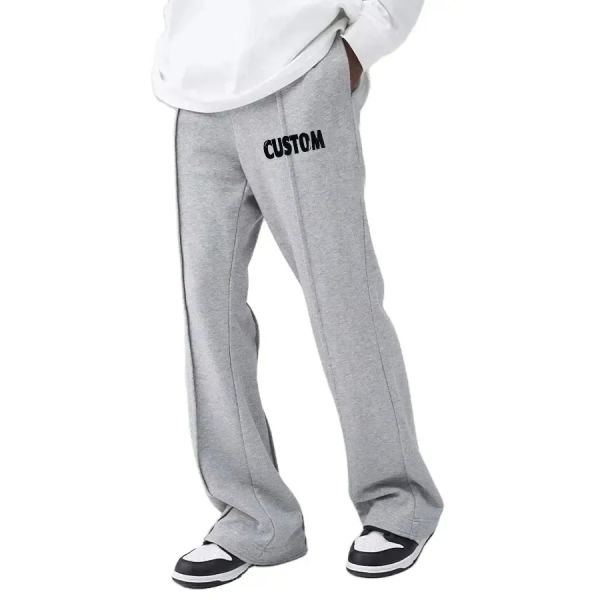 Custom Men'S High Quality Casual Flared Jogger Track Pants Cotton Plus Size Heavyweight Stacked Flare Sweatpants for Men